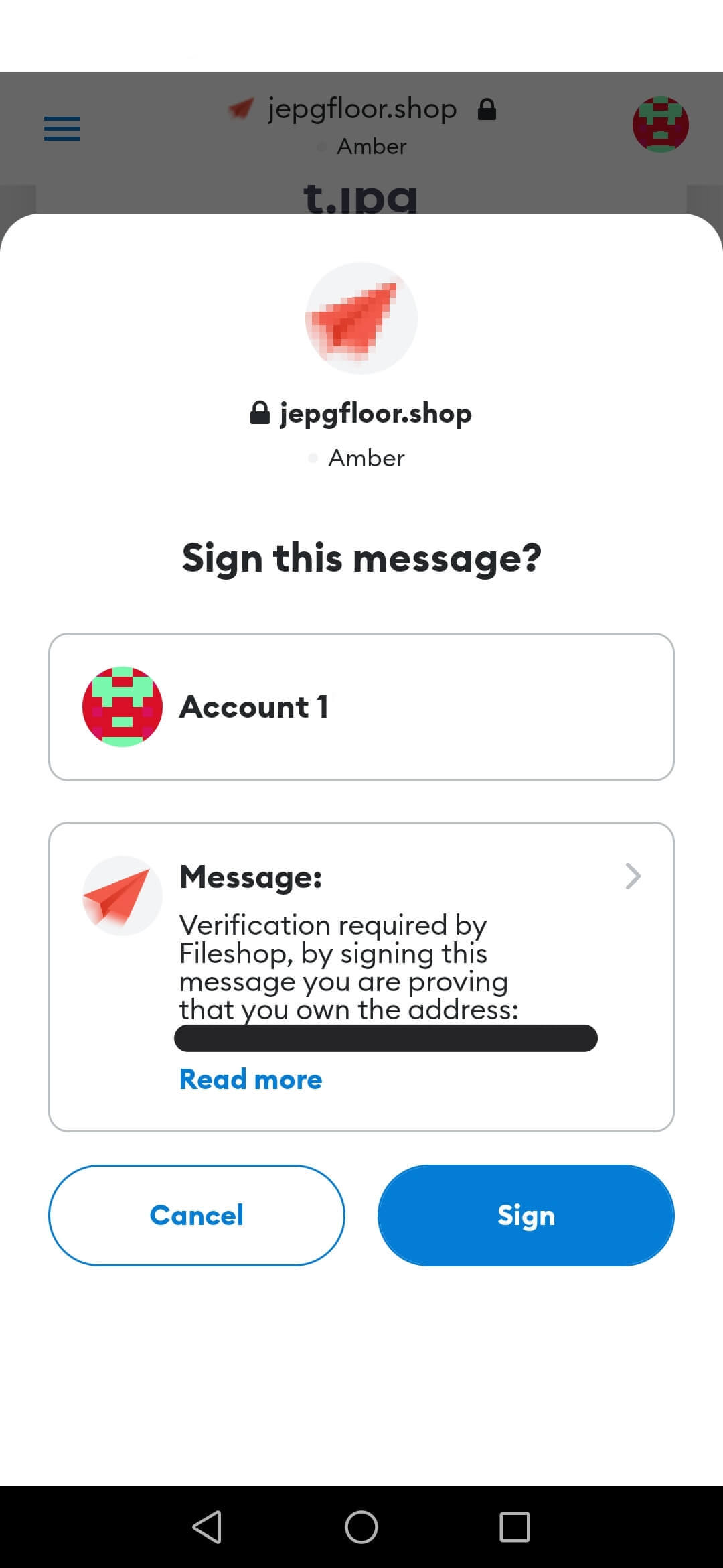 Address Verification Screen